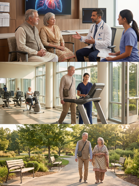 Pulmonary hypertension treatment options including oxygen therapy, lung artery procedures and heart care