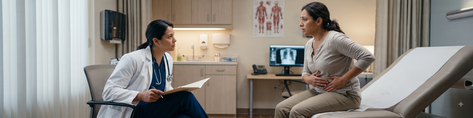 Severe abdominal pain, appendicitis symptoms and digestive system conditions requiring surgical evaluation